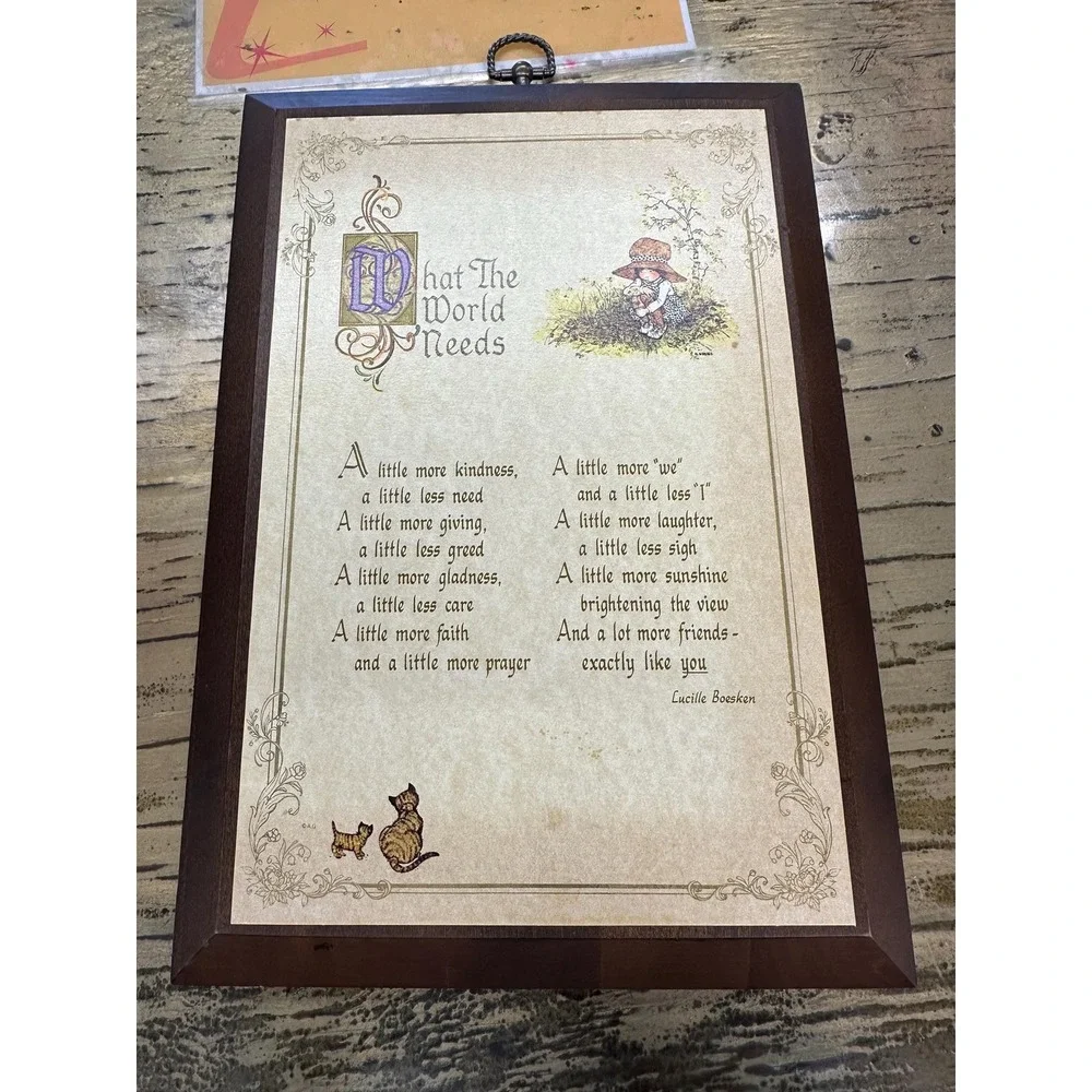 Vintage What the World Needs Holly Hobbie Plaque